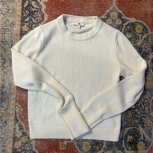 Banana Republic Cream Cotton Silk Crew Neck Sweater
